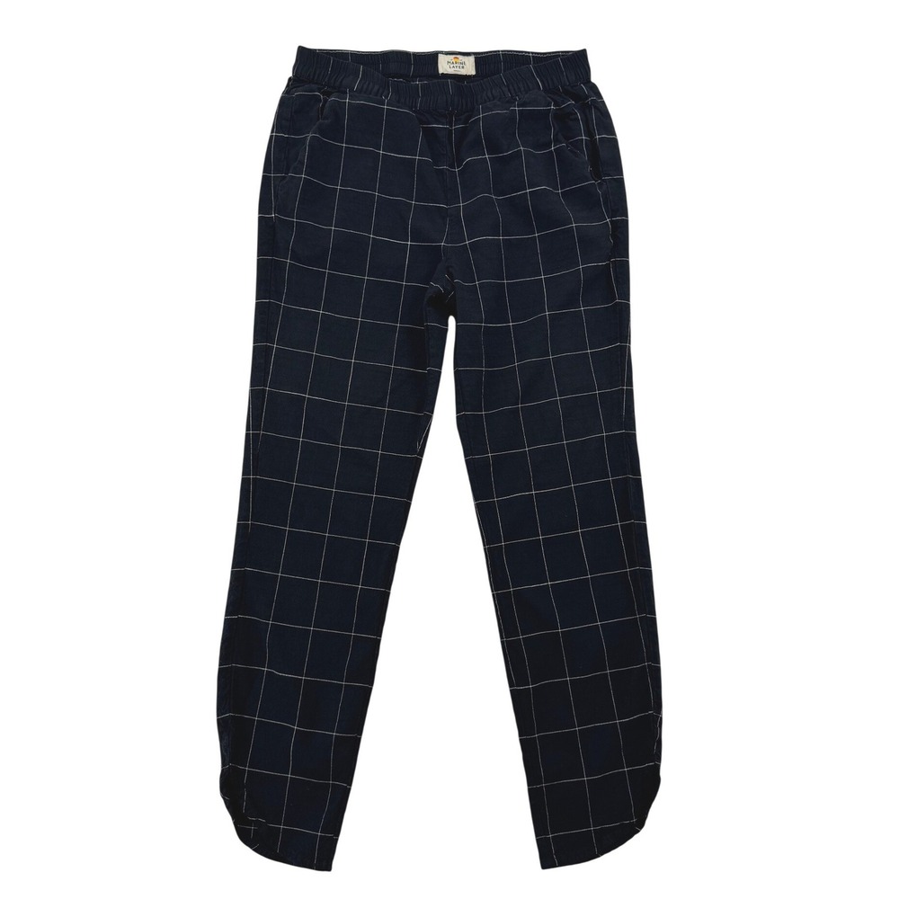Marine Layer Allison Pants Women Small Black White Excellent Windowpane 13793